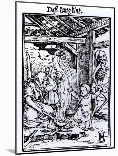 Death Taking a Child from the "Dance of Death" Series-Hans Holbein the Younger-Mounted Giclee Print