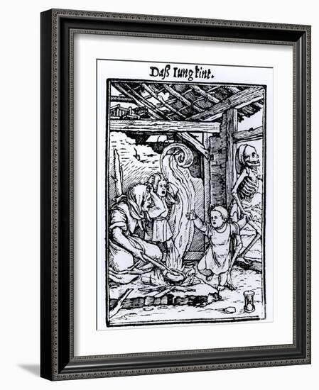 Death Taking a Child from the "Dance of Death" Series-Hans Holbein the Younger-Framed Giclee Print