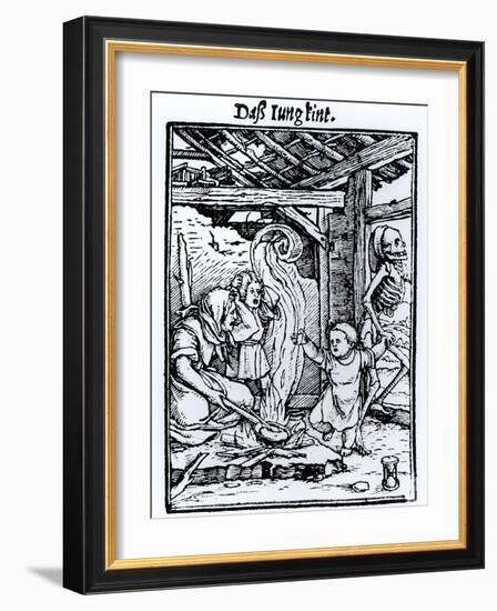 Death Taking a Child from the "Dance of Death" Series-Hans Holbein the Younger-Framed Giclee Print