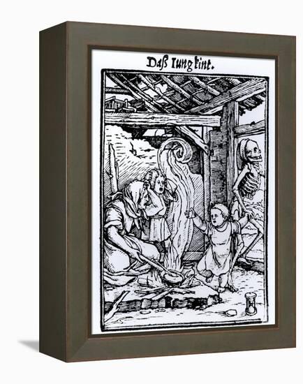 Death Taking a Child from the "Dance of Death" Series-Hans Holbein the Younger-Framed Premier Image Canvas