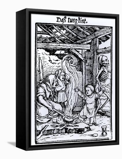 Death Taking a Child from the "Dance of Death" Series-Hans Holbein the Younger-Framed Premier Image Canvas