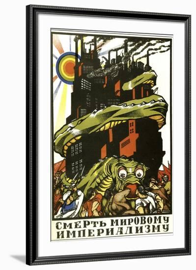 Death to World Imperialism, Poster, 1919-Dmitriy Stakhievich Moor-Framed Giclee Print