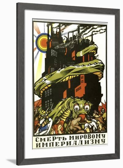 Death to World Imperialism, Poster, 1919-Dmitriy Stakhievich Moor-Framed Giclee Print