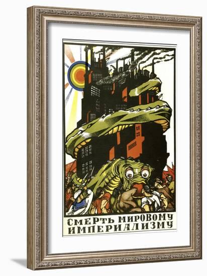 Death to World Imperialism, Poster, 1919-Dmitriy Stakhievich Moor-Framed Giclee Print