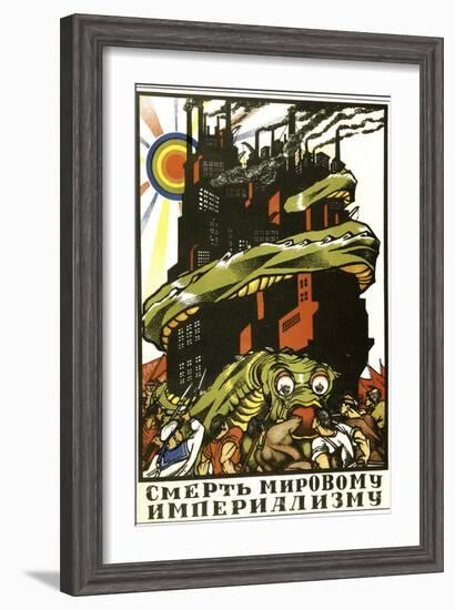 Death to World Imperialism, Poster, 1919-Dmitriy Stakhievich Moor-Framed Giclee Print