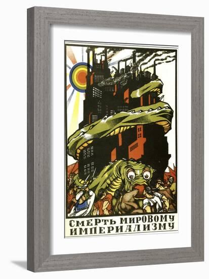 Death to World Imperialism, Poster, 1919-Dmitriy Stakhievich Moor-Framed Giclee Print