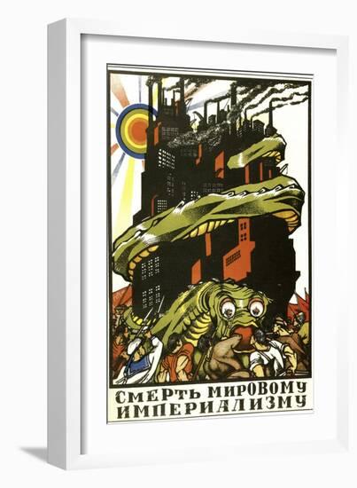 Death to World Imperialism, Poster, 1919-Dmitriy Stakhievich Moor-Framed Giclee Print