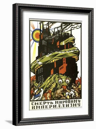 Death to World Imperialism, Poster, 1919-Dmitriy Stakhievich Moor-Framed Giclee Print