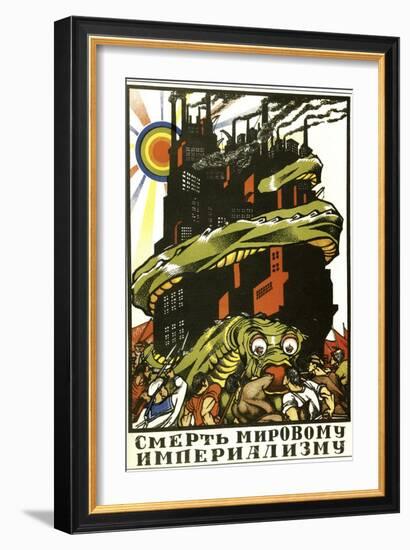 Death to World Imperialism, Poster, 1919-Dmitriy Stakhievich Moor-Framed Giclee Print