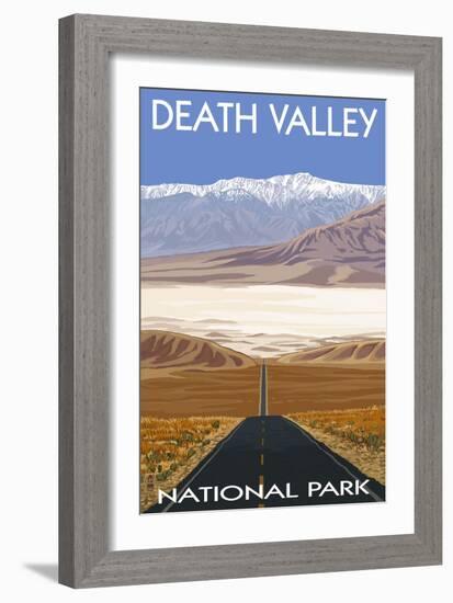 Death Valley National Park, California, Highway Scene-Lantern Press-Framed Art Print