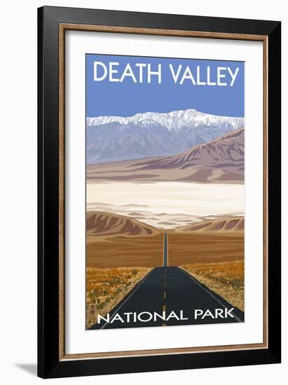 Death Valley National Park, California, Highway Scene-Lantern Press-Framed Art Print