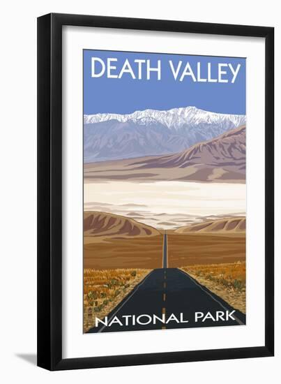 Death Valley National Park, California, Highway Scene-Lantern Press-Framed Art Print