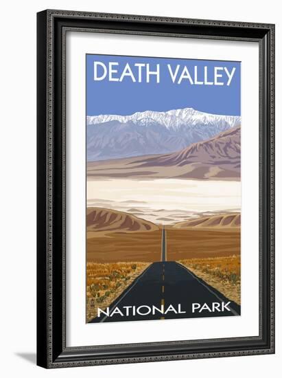 Death Valley National Park, California, Highway Scene-Lantern Press-Framed Art Print