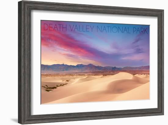 Death Valley National Park - Mesquite Dunes-Lantern Press-Framed Art Print