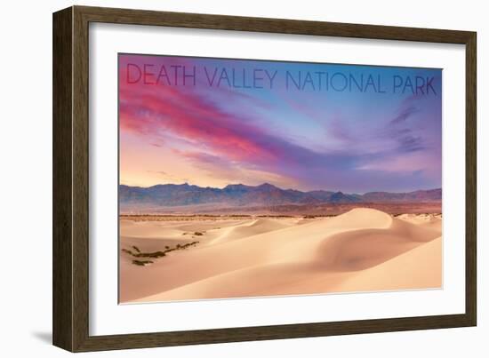 Death Valley National Park - Mesquite Dunes-Lantern Press-Framed Art Print