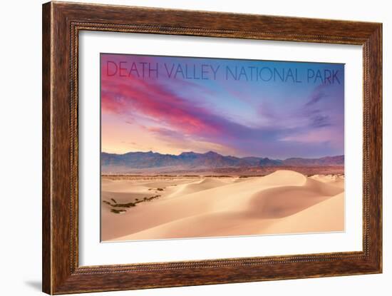 Death Valley National Park - Mesquite Dunes-Lantern Press-Framed Art Print