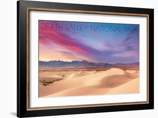 Death Valley National Park - Mesquite Dunes-Lantern Press-Framed Art Print