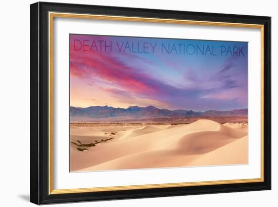 Death Valley National Park - Mesquite Dunes-Lantern Press-Framed Art Print