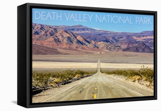 Death Valley National Park - Road-Lantern Press-Framed Stretched Canvas