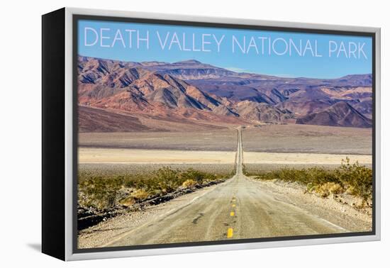 Death Valley National Park - Road-Lantern Press-Framed Stretched Canvas