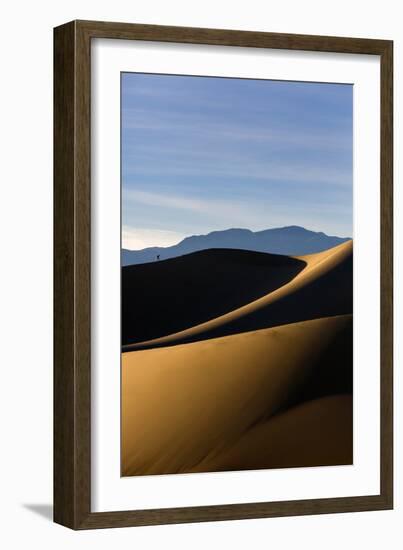 Death Valley NP, CA: Mesquite Sand Dunes Near Stovepipe Wells, Hikers Along The 100 Foot Tall Dunes-Ian Shive-Framed Photographic Print