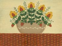 Yellow Flowers with Pumpkin Colored Tablecloth-Debbie McMaster-Giclee Print