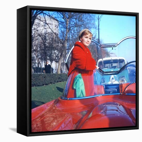 Debbie Reynolds in a Lincoln Futura Car in a Scene of 'It Started with a Kiss', 1959-Loomis Dean-Framed Premier Image Canvas