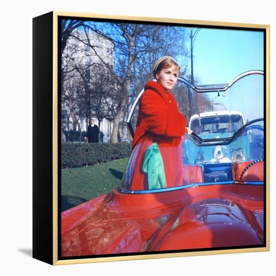 Debbie Reynolds in a Lincoln Futura Car in a Scene of 'It Started with a Kiss', 1959-Loomis Dean-Framed Premier Image Canvas