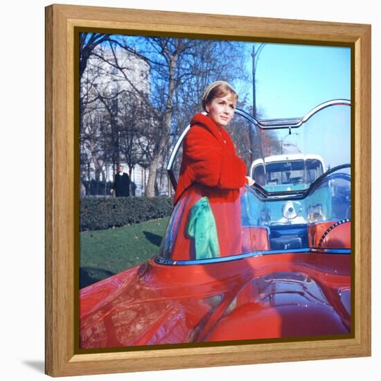 Debbie Reynolds in a Lincoln Futura Car in a Scene of 'It Started with a Kiss', 1959-Loomis Dean-Framed Premier Image Canvas