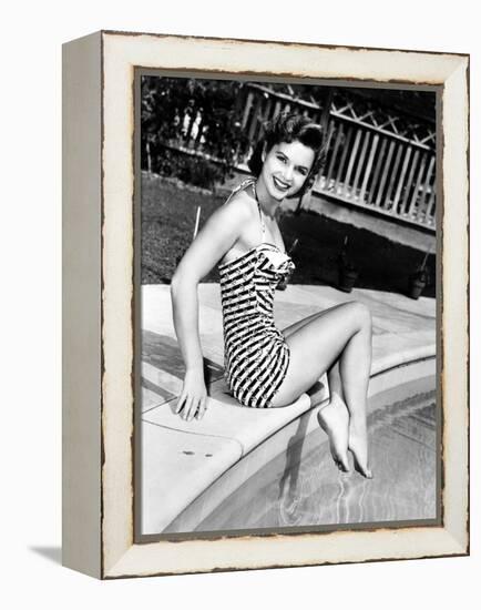 Debbie Reynolds Poolside, 1954-null-Framed Stretched Canvas