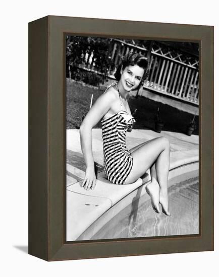 Debbie Reynolds Poolside, 1954-null-Framed Stretched Canvas