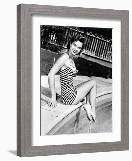 Debbie Reynolds Poolside, 1954-null-Framed Photo