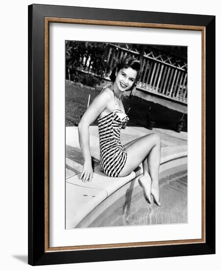 Debbie Reynolds Poolside, 1954-null-Framed Photo