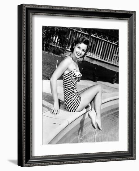 Debbie Reynolds Poolside, 1954-null-Framed Photo