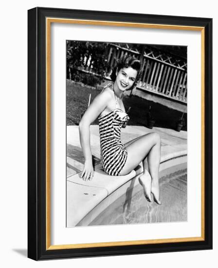 Debbie Reynolds Poolside, 1954-null-Framed Photo