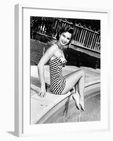 Debbie Reynolds Poolside, 1954-null-Framed Photo