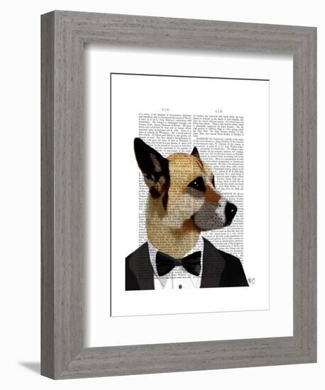 Debonair James Bond Dog-Fab Funky-Framed Art Print