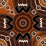 A Illustration Based On Aboriginal Style Of Dot Painting Depicting Time-deboracilli-Art Print