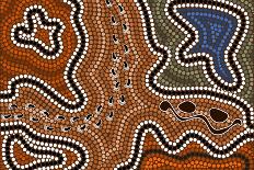 A Illustration Based On Aboriginal Style Of Dot Painting Depicting Time-deboracilli-Framed Art Print