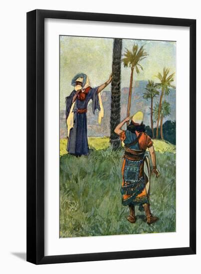 Deborah beneath the palm tree by J James Tissot - Bible-James Jacques Joseph Tissot-Framed Giclee Print