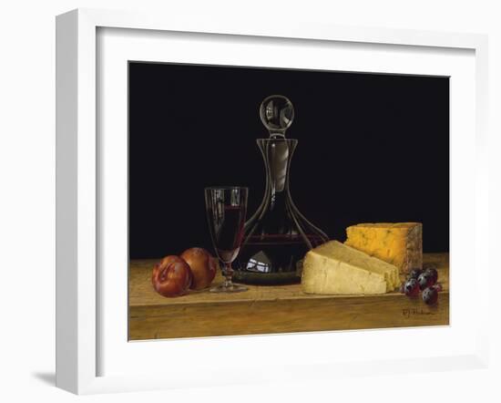 Decanter of Port with Cheeses and Plums-Roy Hodrien-Framed Giclee Print