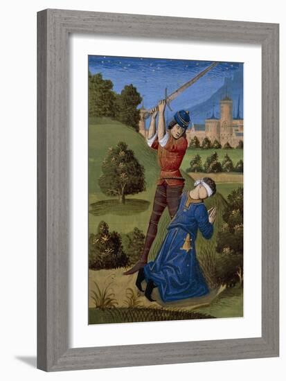 Decapitation, Miniature from the Bible of Pope John XXII-null-Framed Giclee Print