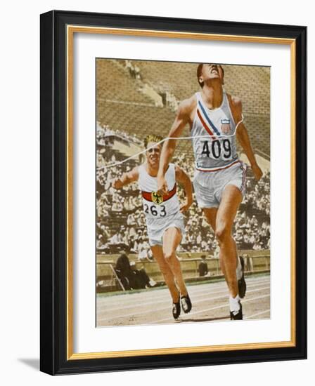 Decathlon: Charles (USA) Placed 4th in the 100 Metres-null-Framed Photographic Print