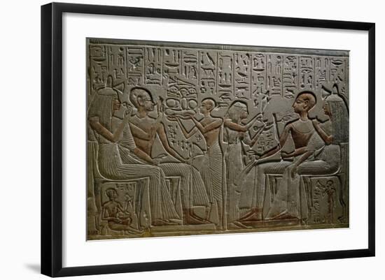 Deceased Couple Receiving Offerings from their Son and Daughter-null-Framed Giclee Print