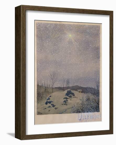 December, 1890 watercolor on paper-Theodor Severin Kittelsen-Framed Giclee Print