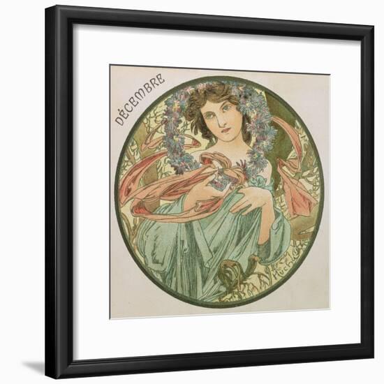 December, 1899 (Detail)-Alphonse Mucha-Framed Giclee Print