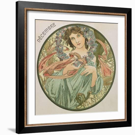 December, 1899 (Detail)-Alphonse Mucha-Framed Giclee Print