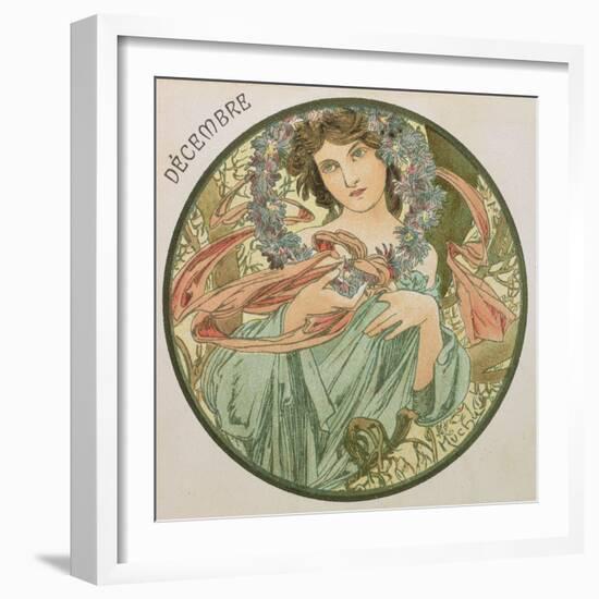 December, 1899 (Detail)-Alphonse Mucha-Framed Giclee Print