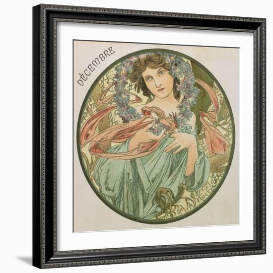 December, 1899 (Detail)-Alphonse Mucha-Framed Giclee Print