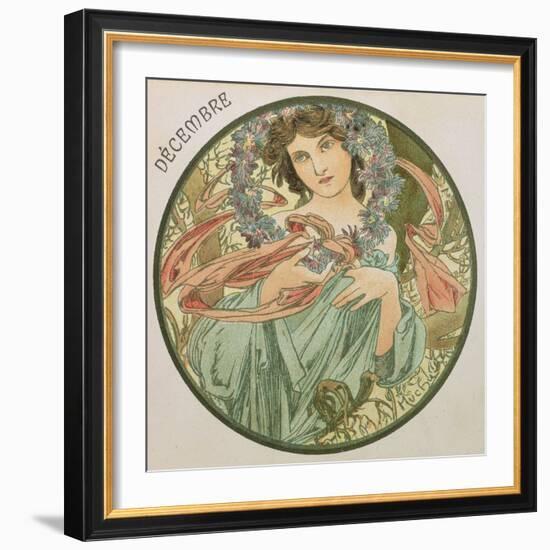 December, 1899 (Detail)-Alphonse Mucha-Framed Giclee Print